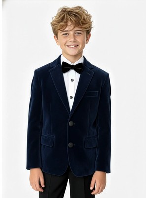 Sırrı Erkek Çocuk Kadife Tek Blazer Ceket