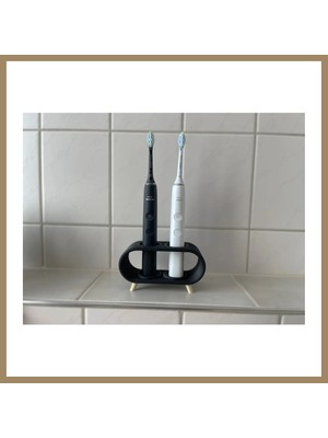 Bezos 3D Baskı Elektrikli Diş Fırçası Standı Çift Diş Fırçalık Ayaklı Modern Banyo Diş Fırçası Tutucu Siyah 22