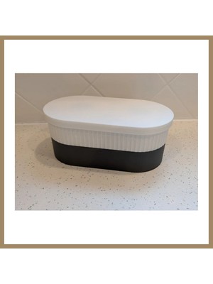 Bezos 3D Baskı Iki Rulo Tuvalet Kağıdı Saklama Kutusu Kapaklı Çizgili Banyo Organizeri Minimalist - Beyaz Kapak 22