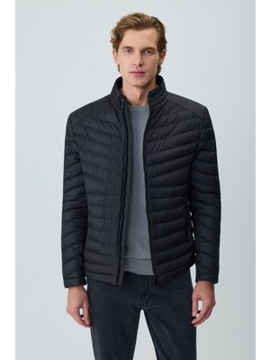 Morven  Erkek Siyah Polyester Kısa Kapitone Mont