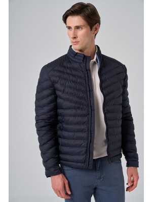 Morven  Erkek Lacivert Polyester Kısa Kapitone Mont