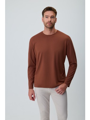 Morven  Erkek Kiremit Bisiklet Yaka Rayon Sweatshirt
