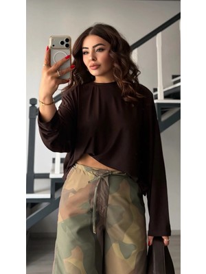 Elisin Acı Kahve Vatkalı  Bluz