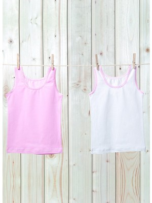 Blackspade Kız Çocuk Atlet 2li Paket 1297 - Pembe Beyaz