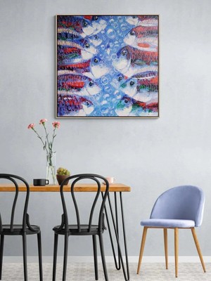 Simurg Sanatevi Siz Kardeşsiniz Yağlı Boya Tablosu - Tuval Üzerine El Yapımı - 100 x 100 cm