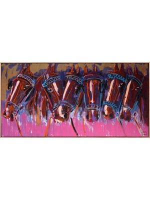 Simurg Sanatevi Kafadarlar Yağlı Boya Tablosu - Tuval Üzerine El Yapımı - 160 x 80 cm