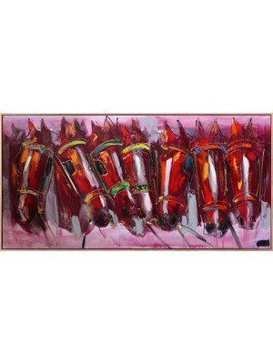 Simurg Sanatevi Yedi Kardeş Yağlı Boya Tablosu - Tuval Üzerine El Yapımı - 160 x 80 cm