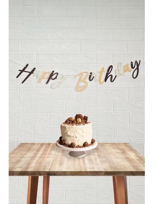 Pekshop Retro Renkler Happy Birthday Banner Kaligrafi El Yazısı Retro Doğum Günü Duvar Süsü