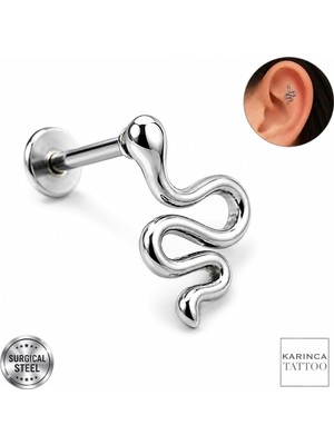 Str Store Yılan Helix Flat Kulak Conch Tragus Piercing Cerrahi Çelik