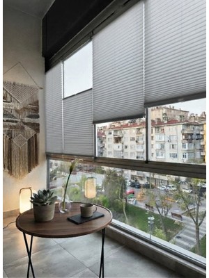 Evmiaaplise Cam Balkon Plise Perdes-Katlanabilir-Çift Yönlü-Pileli Perde-Pliseperde