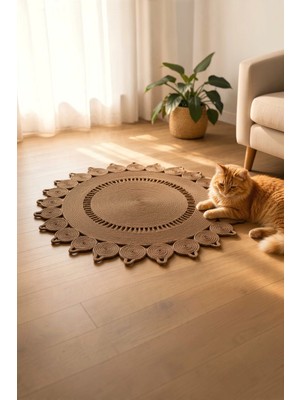 Nakkaş Home Su Damlası Modeli 120X120 Jüt Yuvarlak Kilim 120 x 120 cm