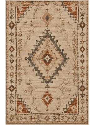Aren Halı Garen Klasik Göbekli Multi Polyester ve Pamuklu Kaydırmaz Taban Yıkanabilir Dijital Baskı Halıs