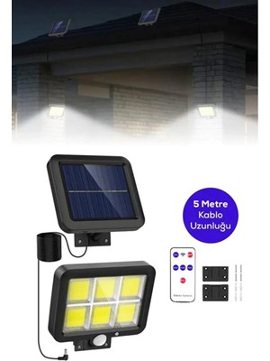 Chermik Solar Enerjili Hareket Sensörlü LED Lamba  Kablolu ve Güneş Panelli Otomatik Dış Mekan Aydınlatma WB-3023