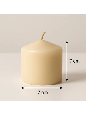 Smyrna Homes Silindir Mum 7x7 cm Krem
