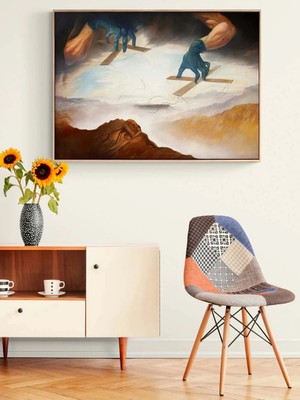 Simurg Sanatevi Yönetişim Yağlı Boya Tablosu - Tuval Üzerine El Yapımı - 110 x 80 cm
