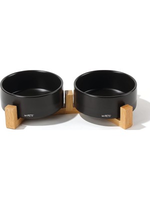 M-Pets Opera Seramik Mama Kabı Bamboo Standlı 2X850ML