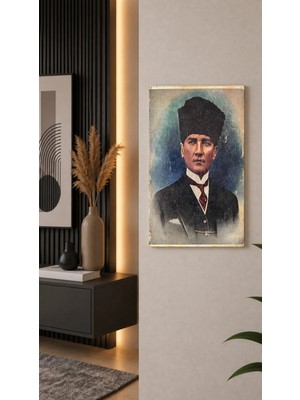 East West Trading Atatürk Kalpaklı Portre Tablo 23X13 cm – Mustafa Kemal Atatürk Temalı Dekoratif Duvar Tablosu