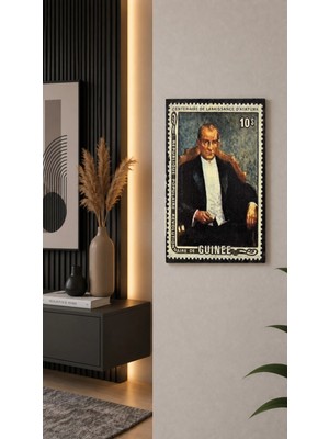 East West Trading Atatürk Gine Pul Tablo 23X13 cm – Atatürk’ün 100. Doğum Yılı Temalı Dekoratif Duvar Tablosu