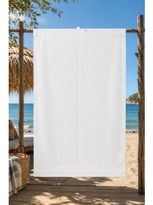 East West Trading Premium %100 Pamuklu Beyaz Banyo ve Plaj Havlusu - 97X142 cm