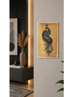 East West Trading Tavus Kuşu Tablo 23X13 cm – Geleneksel Motifli Nostaljik Dekoratif Duvar Tablosu