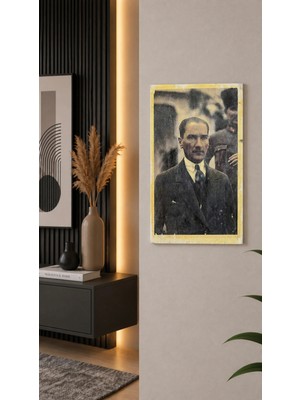 East West Trading Atatürk Portre Tablo 23X13 cm – Mustafa Kemal Atatürk Temalı Nostaljik Dekoratif Duvar Tablosu