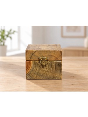 East West Trading Ahşap Sandık Mumluk Tasarımlı Dekoratif Kutu - Rustik Tealight Mumla Uyumlu Hediyelik Mumluk