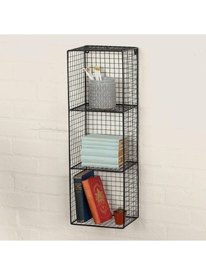Gy Atelier Metal Duvar Rafı Dekoratif 3 Gözlü Kitaplık WD-208