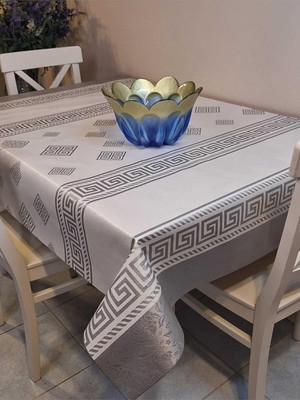 Gy Atelier Başak Ev TEKSTILI(3880) Elyaflı Pvc Muşamba - Desenli Silinebilir Masa Örtüsü GRI-100 x 140