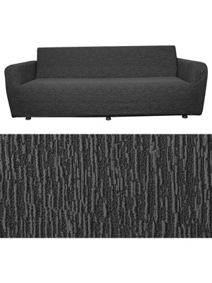 Gy Atelier Bibaha 3 Kişilik Jakarlı Düz Desen Lastikli Koltuk Kılıfı Çekyat Koltuk Örtüsü Streç Esnek Kanepe Kılıfı Antrasit 180 x 230