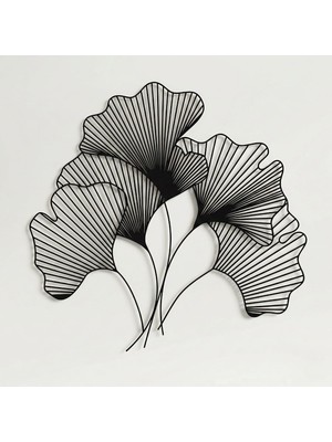 Gy Atelier Metal Duvar Sanatı, Metal Çiçek Duvar Sanatı, Geometrik Sanat, Ginkgo Biloba Yaprağı, Çiçek Tabelası, Metal Duvar Dekoru, Iç Dekorasyon, Doğa Sanatı (30 G x 29 Y / 75X73CM)