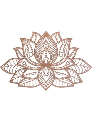 Gy Atelier Iwa Concept 3D Mandala Metal Duvar Dekoru | Evler Için Lotus Çiçeği Dekorasyonu | Ofis Dekoru | Oturma Odası Dekoru | Yeni Yıl Hediyesi | (43 x 27,5 cm | 43 x 27,5 Cm, Bakır)