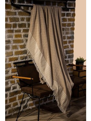 Gy Atelier Natürel Keten Koltuk Örtüsü/koltuk Şalı Krem Krem 170 x 210