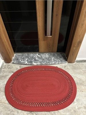 Gy Atelier Amsterdam Serisi Jüt, Desenli Kapı Önü, Paspas, Banyo Paspası, Balkon Paspası/hediyelik, Ev Eşyası Kırmızı 80 x 100