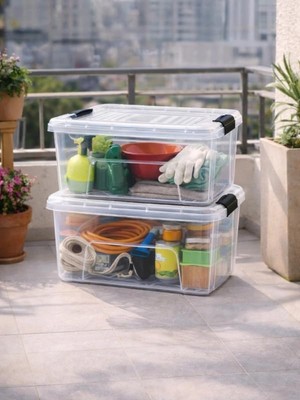 Gy Atelier 30 Lt Depolama Saklama Kutusu Kilitli Şeffaf 2 Adet