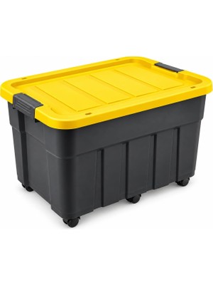 Gy Atelier Tekerlekli Premium Kapaklı Plastik Saklama Kutusu, 60 L
