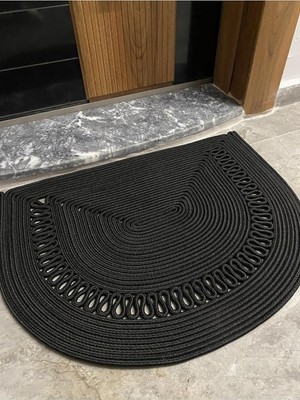 Gy Atelier London Jüt, Desenli Kapı Önü, Paspas, Banyo Paspası, Balkon Paspası/hediyelik, Ev Eşyası. Siyahtrikotlu 50 x 80
