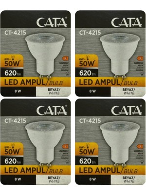 Gy Atelier 8W (50W) 6500K Beyaz Işık GU10 Duylu LED Spot Ampul, 4 Adet