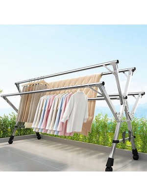 Gy Atelier Bu Sağlam Paslanmaz Çelik Çamaşır Kurutma Askısı – Taşınabilir, Katlanabilir Çamaşırlık, Iç ve Dış Mekan Için, Kıyafet ve Battaniye Için (2 M) – Uzun Ömürlü ve Yer Tasarrufu Sağlar