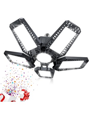Gy Atelier LED Garaj Işığı - 160W 16000LM 6500K LED Garaj Tavan Işıkları, Vidalı Mağaza Aydınlatması Tavan Arası, Bodrum, Atölye, E26/E27 Için 5+1 Deforme Edilebilir Paneller (1)