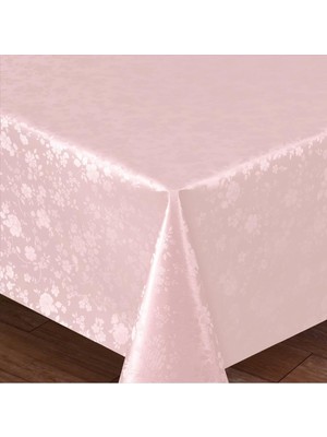 Gy Atelier Fantastik Elyaf Astarlı Pvc Masa Örtüsü 100X140CM Silinebilir Sıvı Geçirmez Leke Tutmaz Gül Çiçekli Pembe
