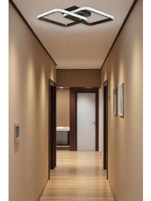 Gy Atelier Kira Modern Tasarım Siyah Renk Salon - Mutfak - Hol Beyaz LED 2 Li Avize (Bronz)
