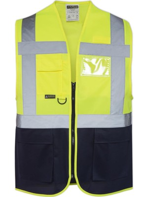Gy Atelier Olympus Hıgh Vıs Warnıng Vest Sarı - Lacivert 4xl-1