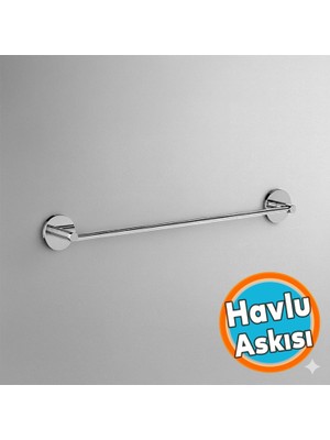 Gy Atelier Havluluk Krom 40 cm Parlak Gümüş Duvar Tipi Paslanmaz Çelik Banyo Havlu Askısı Aparatı