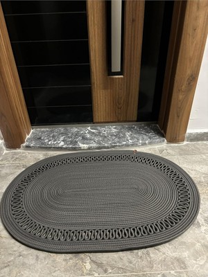 Gy Atelier Amsterdam Serisi Jüt, Desenli Kapı Önü, Paspas, Banyo Paspası, Balkon Paspası/hediyelik, Ev Eşyası Antrasit 80 x 100