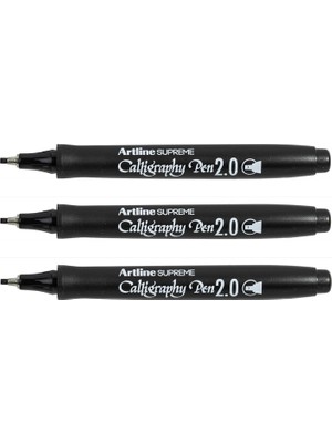 Gy Atelier Markör Kalemi Supreme Kaligrafi Kalemi, 2 Mm, Siyah, 3'lü Set