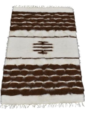 Gy Atelier Zehra Abla Halı Yeni El Dokuma Tiftik Nadide Yün Siirt Battaniyesi Kilim 5785 Renkli-80 x 125