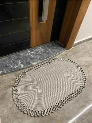 Gy Atelier Dublin Serisi Jüt, Desenli Kapı Önü, Paspas, Banyo Paspası, Balkon Paspası/hediyelik, Ev Eşyası Gri 50 x 80
