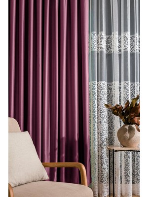 Gy Atelier Sık Pileli Gül Kurusu Rengi Blackout Karartma Kumaştan Fon Perde 1x3 V398 Tek Kanat Blackoutsk, 80 x 250