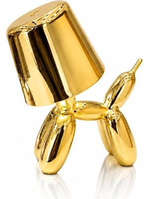 Gy Atelier Gold Balon Köpek LED Masa Lambası – Dekoratif Gece Lambası – Şarjlı Modern Masa Üstü ve Komodin Aydınlatma