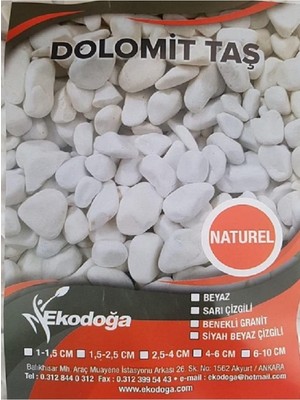 Tr Beyaz Taş 2 kg 1-2 cm Beyaz Dolomit Taş Dere Taşı Çakıl Taşı Bahçe Süs Taşı Akvaryum